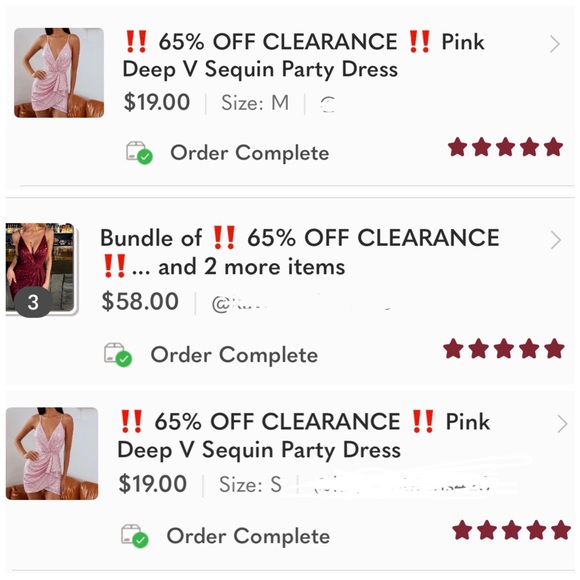 βΌοΈ 65% OFF CLEARANCE βΌοΈ Pink Deep V Sequin Party Dress - Picture 10 of 10